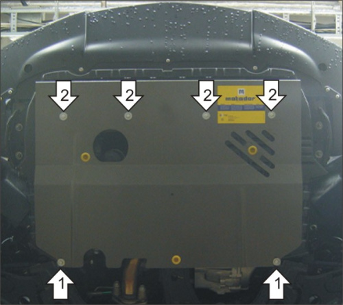 Защита картера двигателя и КПП Suzuki SX4 I (Classic) 2006-2014 Хэтчбэк 5 дв. V-1,6D, 1,9D, 2,0D, 1,6, 2,0 FWD, 4WD - для а/ м 2006-2009; V-1,6, 2,0; 