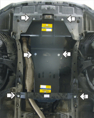 Защита картера двигателя и КПП Subaru Legacy V (B14) 2009-2012 Универсал V-2,5 4WD - для а/м с 2009 по 2015 Арт. 02221