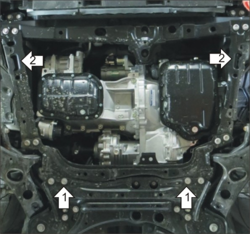 Защита картера двигателя и КПП Lexus NX I 2014-2017 V-2,0 4WD, FWD. Устанавливается вместо штатнго пыльника Арт. 05007