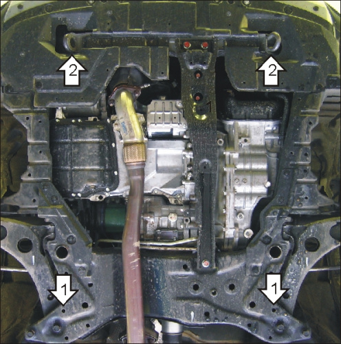 Защита картера двигателя и КПП Citroen C-Crosser I 2007-2013 Внедорожник 5 дв. V-2,0; 2,4; 2,2D - 4WD, FWD. Арт. 01324