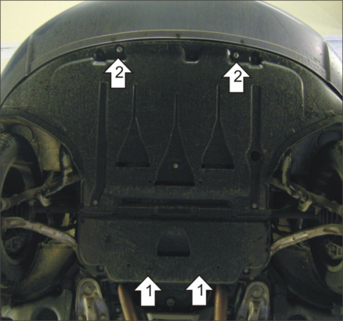 Защита картера двигателя и КПП Audi A6 III (C6) 2004-2008 Седан V-2,4, 3,1, 3,2; 3,0D -  4WD, FWD Арт. 00118