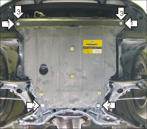 Защита картера двигателя и КПП Toyota Corolla Spacio II 2001-2007 Минивэн V-1,8 4WD для а/м 2002-2004 Арт. 04002