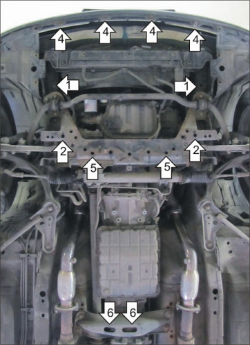 Защита картера двигателя и КПП Nissan Skyline XI (V35) 2001-2004 Седан V-2,5 4WD Арт. 01451