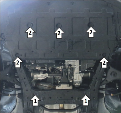 Защита картера двигателя и КПП JAC JS4 2020- Внедорожник 5 дв. V-1.5 Арт. 57601