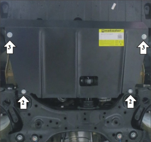 Защита картера двигателя и КПП Kia Picanto III 2017-2021 Хэтчбэк 5 дв. V-1,2 FWD Арт. 71012