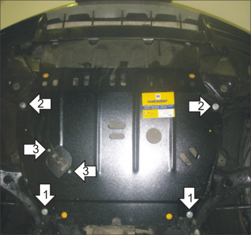 Защита картера двигателя и КПП Lexus RX II 2003-2006 V-3,0 4WD (для RX 300); 3,3 4WD, FWD (для RX 330); 3,5 4WD (для RX 350); 3,3.4WD, FWD (для RX 400