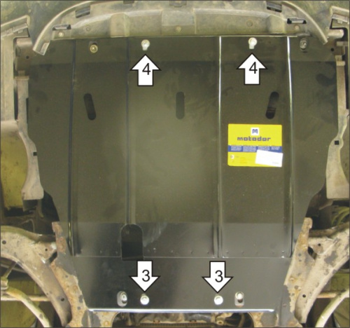Защита картера двигателя и КПП Citroen Xsara Picasso I 1999-2012 Минивэн V-1,6D, 2,0D, 1,6, 1,7, 2,0 FWD; для а/м 1999-2007 Арт. 00406