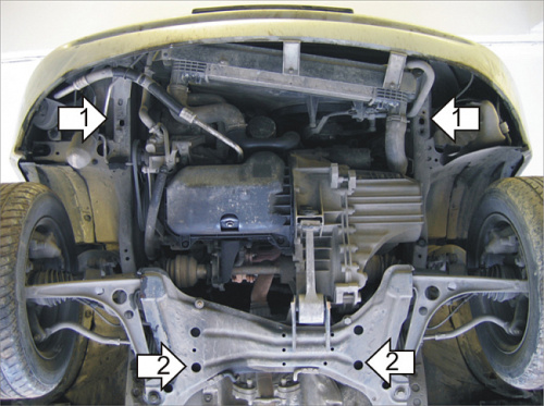 Защита картера двигателя и КПП Ford Galaxy I 1995-2000 V-1,9D, 2,0, 2,3, 2,8 FWD, 4WD
 Арт. 00711