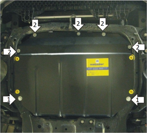 Защита картера двигателя и КПП Hyundai Elantra IV (HD) 2006-2010 V-1,6, 2,0 FWD Арт. 70919