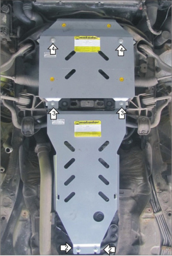 Защита картера двигателя, КПП, гидроусилителя руля Mercedes-Benz S-Класс IV (W220) 1998-2005 Седан V-3,2D RWD для а/м 1998-2002 Арт. 01236