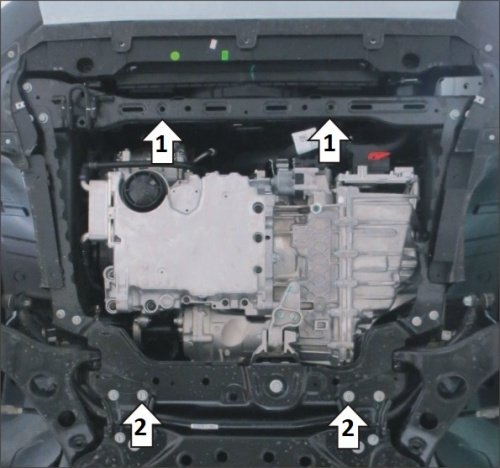 Защита картера двигателя и КПП Geely Atlas Pro I 2021- V-1,5 FWD, 4WD Арт. 54203