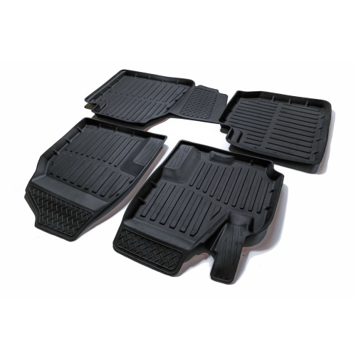 Коврики в салон Lifan X60 I 2011-2015, резина 3D SRTK Premium, Черный, Арт. PR.LIF.X60.11G.02065