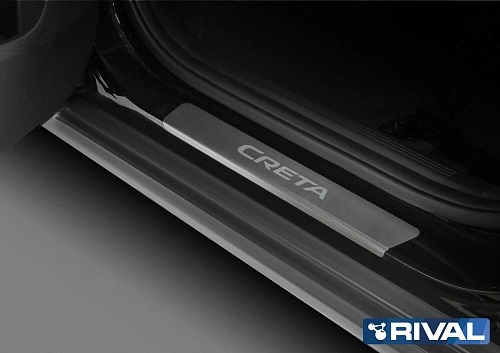 Накладки порогов RIVAL (4 шт.) Hyundai Creta (2021-)