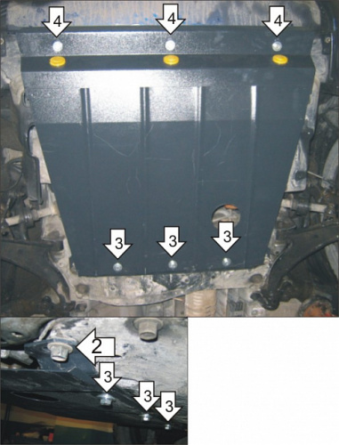 Защита картера двигателя и КПП Honda HR-V I 1998-2001 Внедорожник 5 дв. V- 1,6 4WD, FWD; для а/м с 1999 Арт. 00804