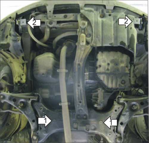 Защита картера двигателя и КПП Toyota Ipsum I (M10) 1995-2001 Минивэн V-2.0; FWD Арт. 02515
