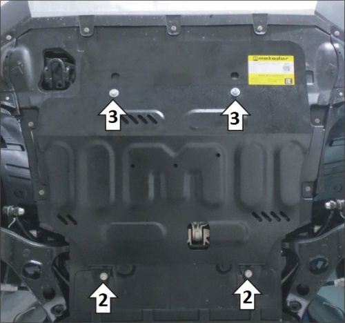 Защита картера двигателя и КПП Geely Atlas Pro I 2021- V-1,5 - 4WD, FWD усиленная Арт. 74203