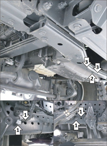 Защита картера двигателя Mercedes-Benz Arocs 2013- V-12,8D 4WD, RWD - для а/м шасси, самосвал с 2020- Арт. 21225