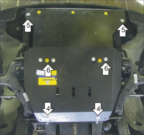 Защита картера двигателя и радиатора Volkswagen Amarok I 2010-2016 Пикап V-2,0D; 2,0 4WD, RWD (Устанавливается поверх штатной) Арт. 12714