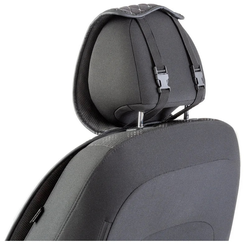 Накидки на передние сиденья (мягкий лён) Car Performance серые+серая нить  арт. CUS-1052 GY/GY