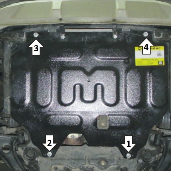 Защита картера двигателя и КПП Mitsubishi Xpander 2017-2022 Минивэн V-1,5 FWD; в т.ч. для версии Cross Арт. 71301