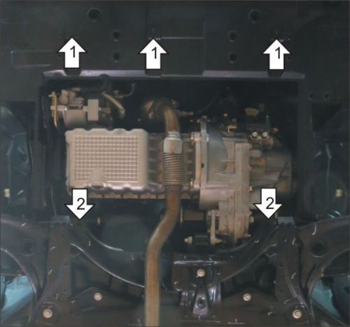 Защита картера двигателя и КПП Chery Bonus 3 (E3/A19) 2014-2017 V-1,5 FWD для а/м 2014-2016 Арт. 69004