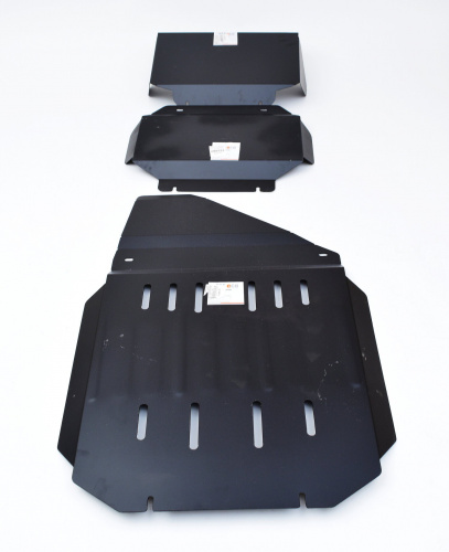 Защита картера двигателя и КПП Chevrolet Tahoe III (GMT900) 2006-2014 Внедорожник 5 дв. V-5,3; 6,2 из 3х частей
 Арт. ALF3701-02st
