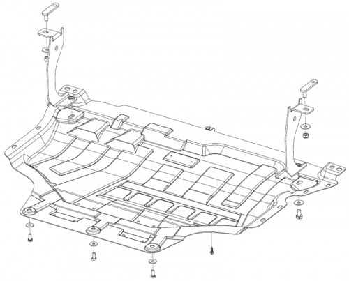 Защита картера двигателя и КПП Audi A3 III (8V) 2012-2016 Хэтчбэк 5 дв. V-1.2TSI; 1,4 TSI АТ (CVT) Арт. 26.2681 V1