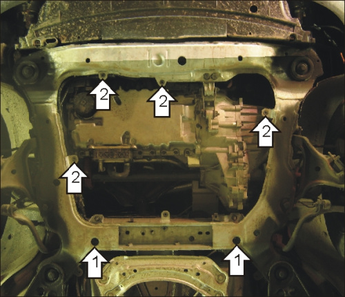 Защита картера двигателя и КПП Volvo S60 I 2000-2004 V-2,3, 2,4, 2,5, 2,4D FWD, 4WD Арт. 02611