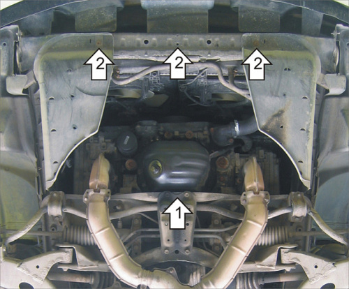 Защита картера двигателя и радиатора Subaru Legacy III (B12) 1998-2001 Универсал V-2.0, 2.5, 3.0 Арт. 02204