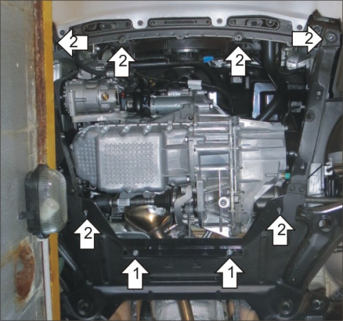 Защита картера двигателя и КПП LADA Vesta I 2015-2023 Седан V - 1,6 FWD; в т.ч. и для версии Cross с 2017 усиленная Арт. 72113