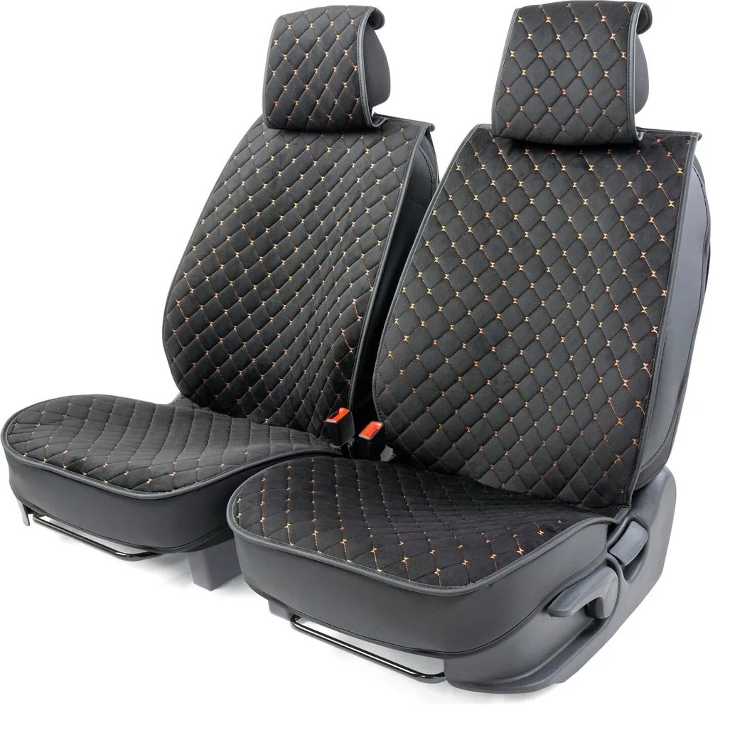 Накидки на передние сиденья (мягкий лён) Car Performance серые+серая нить  арт. CUS-1052 GY/GY