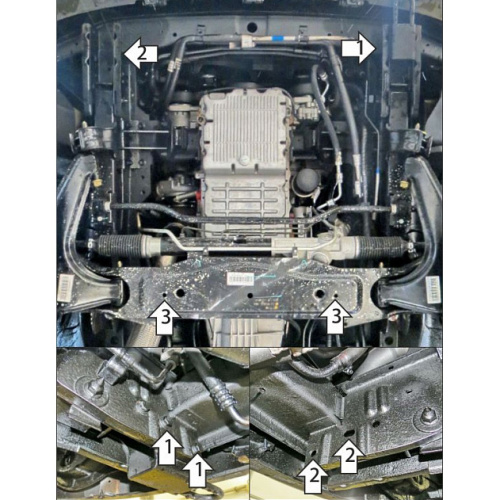 Защита картера двигателя и радиатора Sollers Atlant I 2022- Фургон V-2.7D RWD Арт. 78701