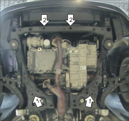 Защита картера двигателя и КПП Ford Explorer V (U502) 2010-2016 Внедорожник 5 дв. V-3,5 4WD (Устанавливается под штатную защиту) Арт. 10706