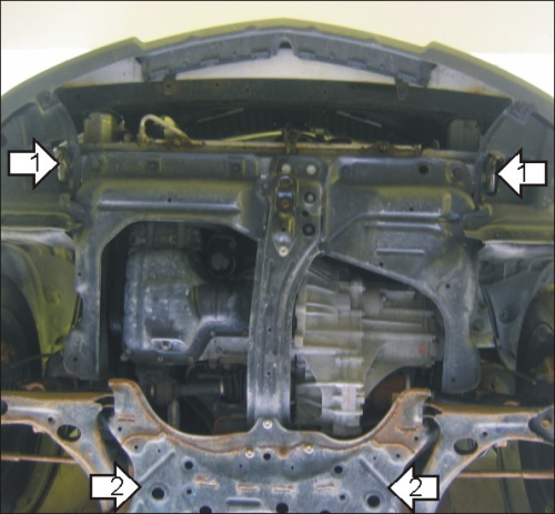 Защита картера двигателя и КПП Toyota Corolla Spacio II 2001-2007 Минивэн V-1,8 4WD для а/м 2002-2004 Арт. 04002