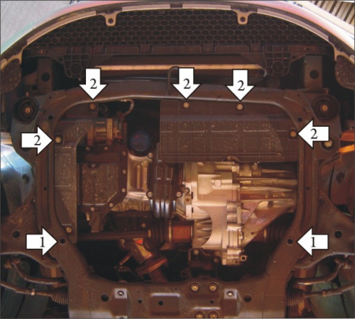 Защита картера двигателя и КПП Hyundai Elantra IV (HD) 2006-2010 V-1,6, 2,0 FWD Арт. 70919