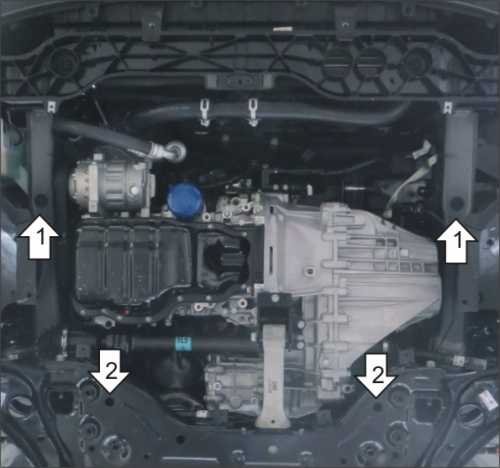 Защита картера двигателя и КПП Hyundai Tucson III (TL) 2015-2019 V-2,0 4WD, FWD Арт. 51011