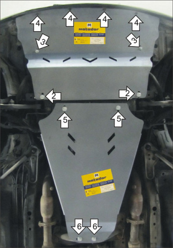 Защита картера двигателя и КПП Nissan Skyline XI (V35) 2001-2004 Седан V-2,5 4WD Арт. 01451
