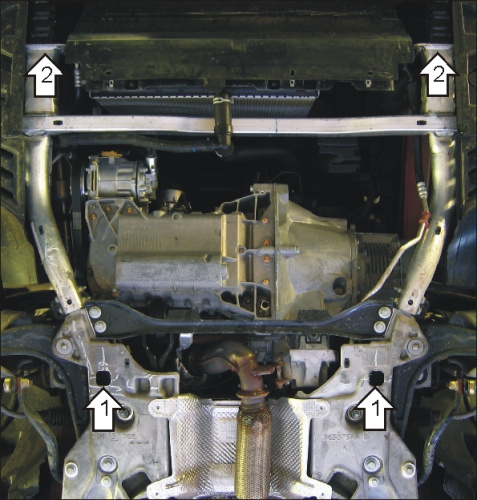 Защита картера двигателя и КПП Peugeot 407 I 2004-2011 Седан V-1,7, 2,0, 2,2, 2,9, 1,6D, 2,0D, 2,2D, 2,7D FWD для а/м 2004-2008 Арт. 01607