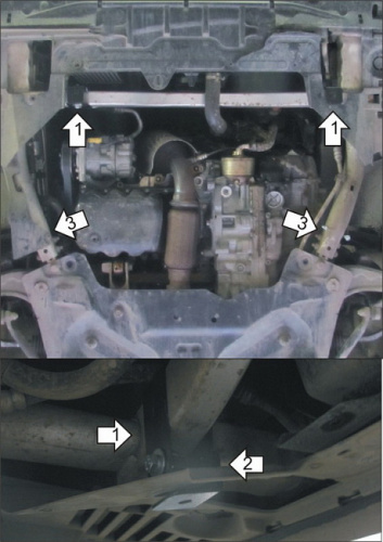 Защита картера двигателя и КПП Citroen C5 II 2007-2017 Седан V-1,6 FWD; для а/м с 2010 Арт. 00414