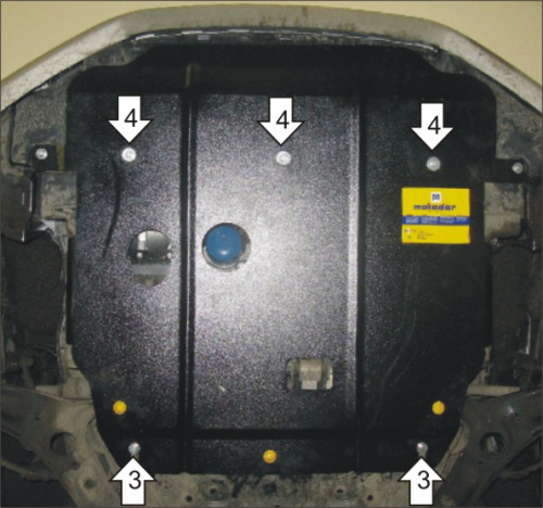 Защита картера двигателя и КПП Hyundai Elantra V (MD) 2010-2013 V-1,6, 1,8 FWD для а/м 2010-2014 Арт. 00936