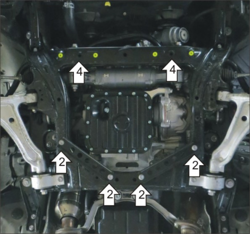 Защита картера двигателя Lexus GS III 2007-2011 FL V-3,0 4WD - для а/м GS 300 2005-2008; 3,5 для а/м GS 350 2008-20012 Арт. 15010