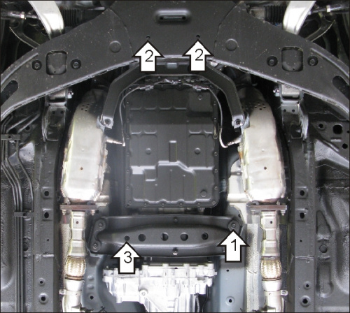 Защита КПП Infiniti FX II (S51) 2008-2012 Внедорожник 5 дв. V-3,5 4WD; V-3,7 4WD для а/м 2010-2012 Арт. 38006