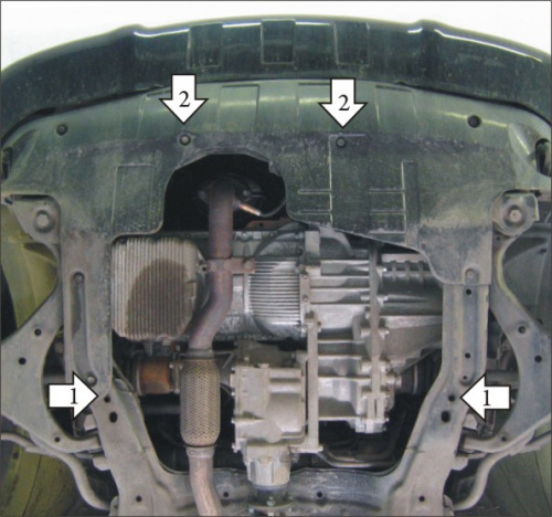 Защита картера двигателя и КПП Hyundai Tucson I (JM) 2004-2010 V-2,0, 2,7 FWD, 4WD Арт. 00911