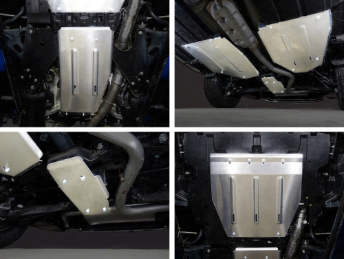 Комплект защит Subaru Forester V (SK/S14) 2018-2021 (Защита: двигателя малая, КПП, задн. дифференциала, бака 2 шт.) Арт. ZKTCC00388K
