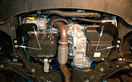 Защита картера двигателя и КПП MINI Hatch II (R56) 2006-2010 Хэтчбэк 3 дв. V-1,4; 1,6 Арт. 04.1693
