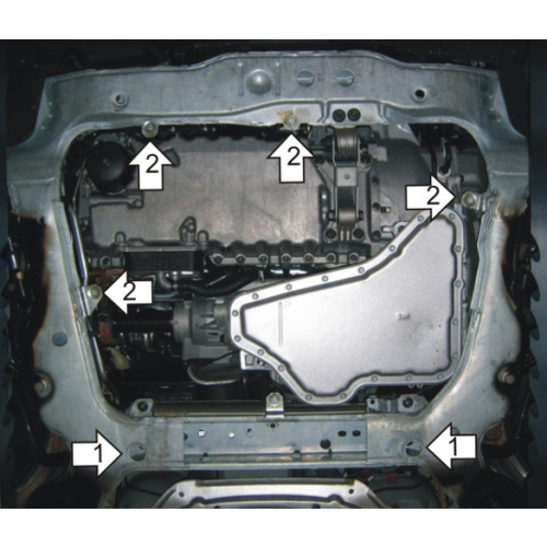 Защита картера двигателя и КПП Volvo S80 I 1998-2003 V-2.0; 2.5; FWD Арт. 02610