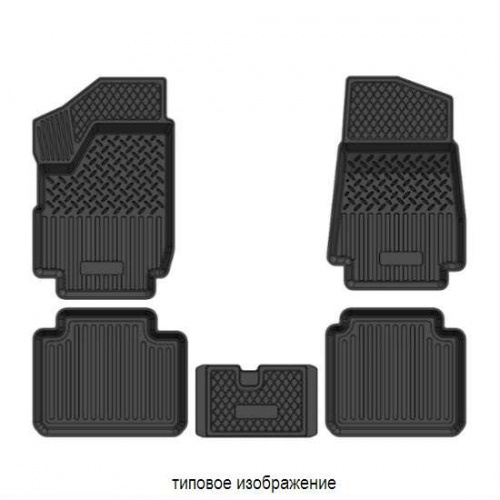 Коврики в салон Renault Megane IV 2016-2020 Универсал, резина 3D SRTK Premium, Черный, Арт. PRRNMEG16G07007