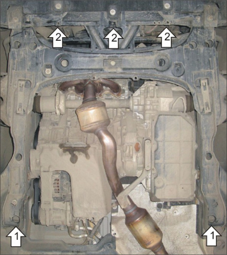 Защита картера двигателя и КПП Mercedes-Benz B-Класс I (W245) 2005-2009 Хэтчбэк 5 дв. V-2,0D, 2,0 FWD Арт. 01226