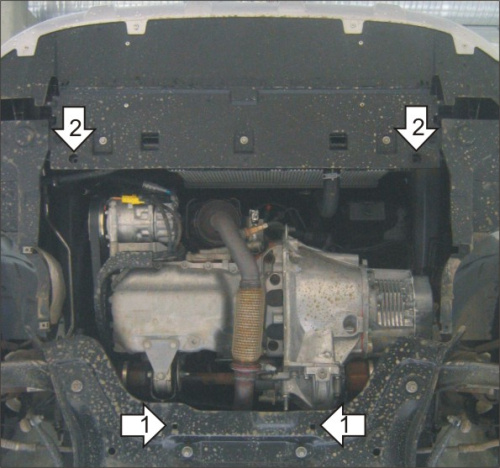 Защита картера двигателя и КПП Peugeot Partner II (B9) 2008-2012 Минивэн Tepee V-1,6 FWD Арт. 01614