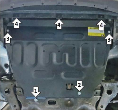 Защита картера двигателя и КПП Chery Tiggo 8 Pro Max 2022- V-2.0 Арт. 79007